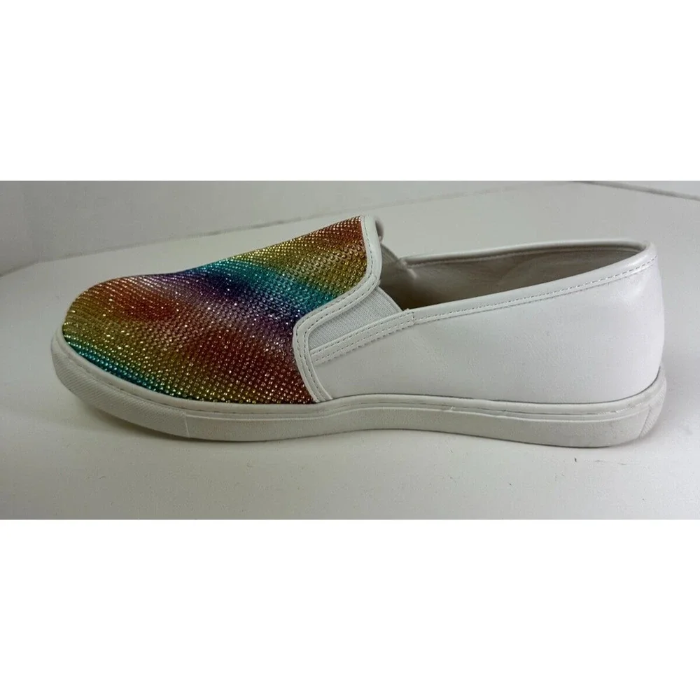 Torrid Embellished Slip On Sneakers Celebrate Love Rainbow Shoes Women's Size 9W - Picture 5 of 15